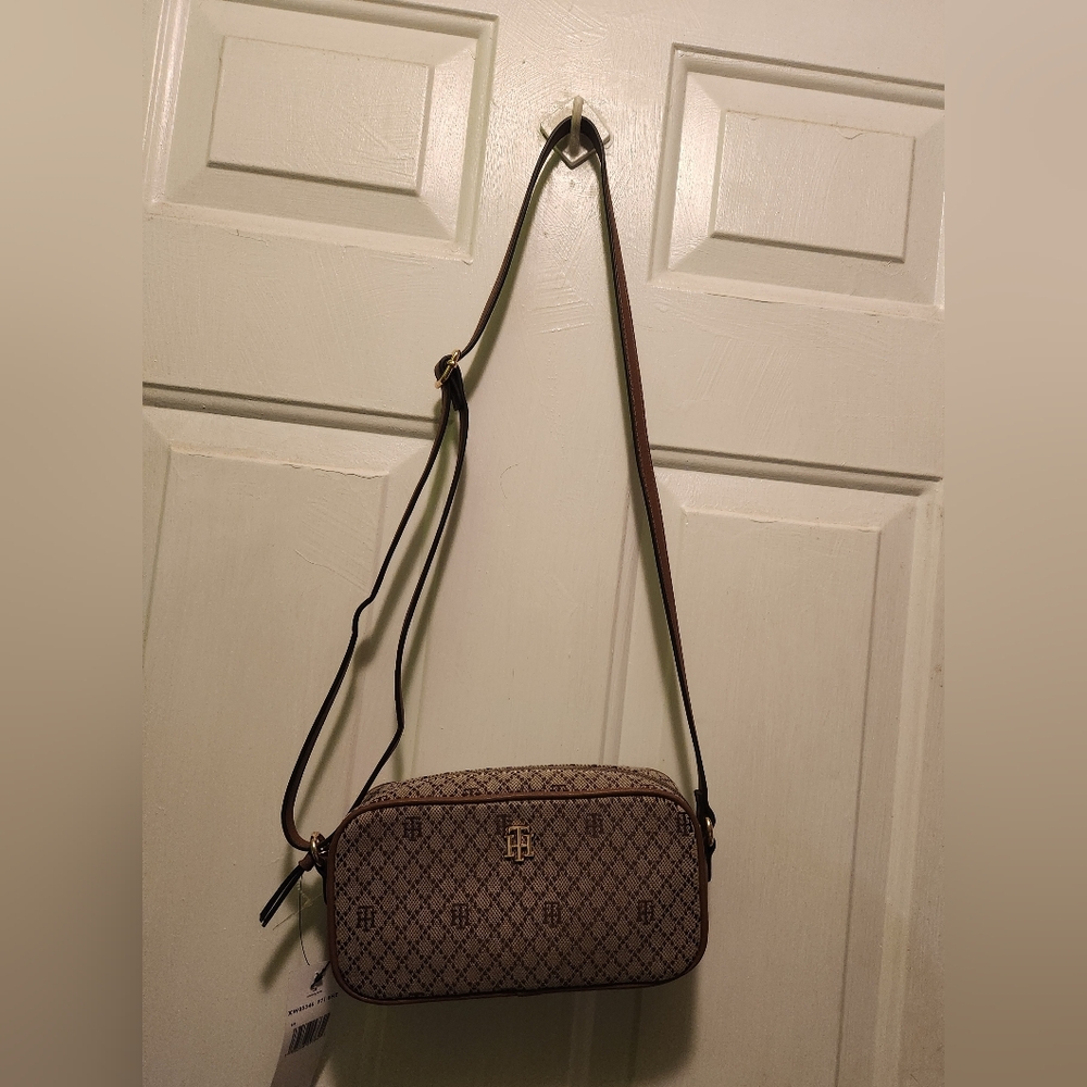 Brown Patterned Crossbody Bag